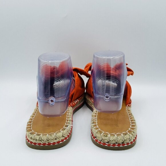 Universal Thread Sandals Womens Size 8.5 Orange Bow Espadrille Flat Comfort - Picture 6 of 12